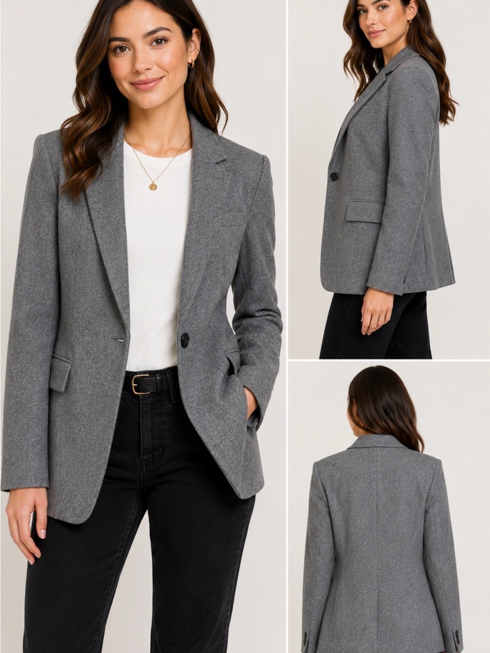 WITHBLACK WBLMORE Tailored Gray Wool Blend Blazer NWT Size S